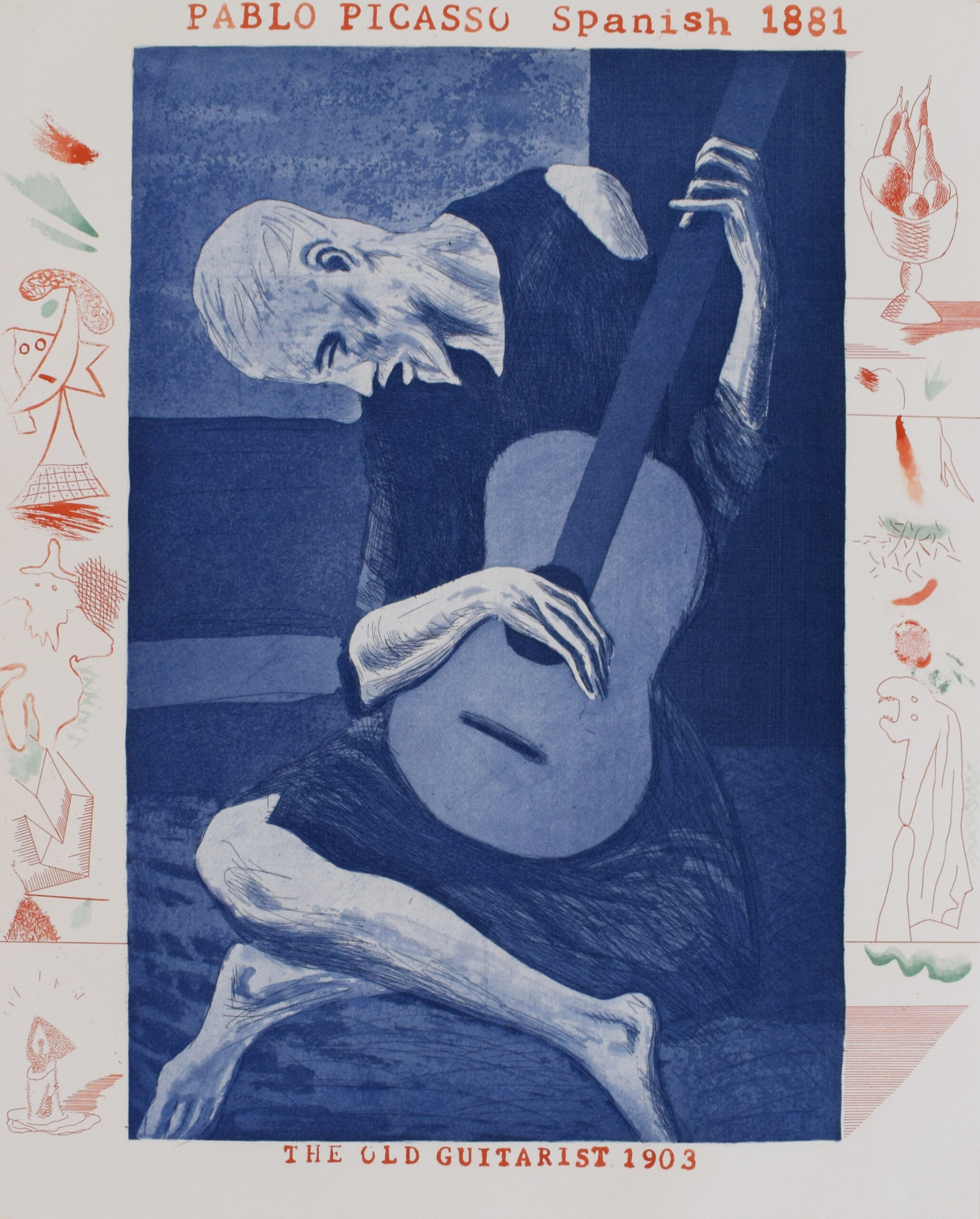 The Old Guitarist, from: The Blue Guitar by David Hockney