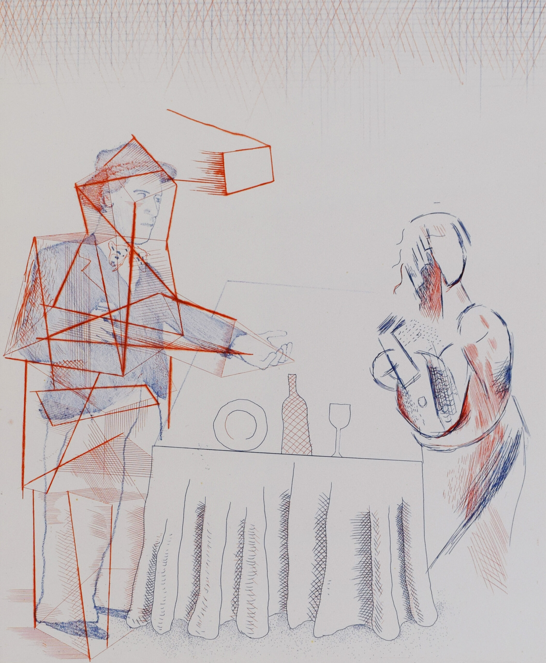 Figures with Still Life, from: The Blue Guitar by David Hockney