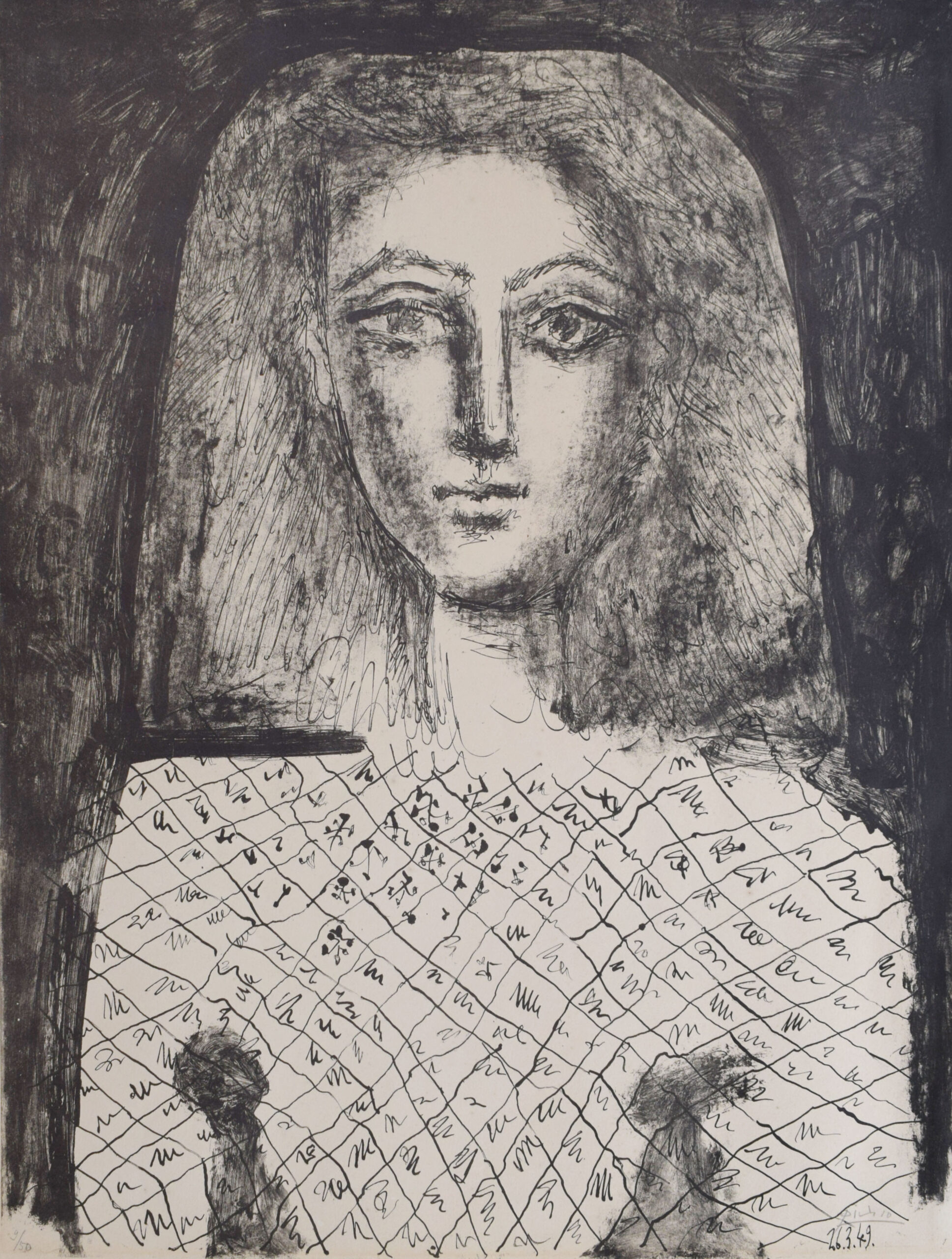 The Checked Blouse (Françoise Gilot) | Le corsage à carreaux (Françoise Gilot) by Pablo Picasso
