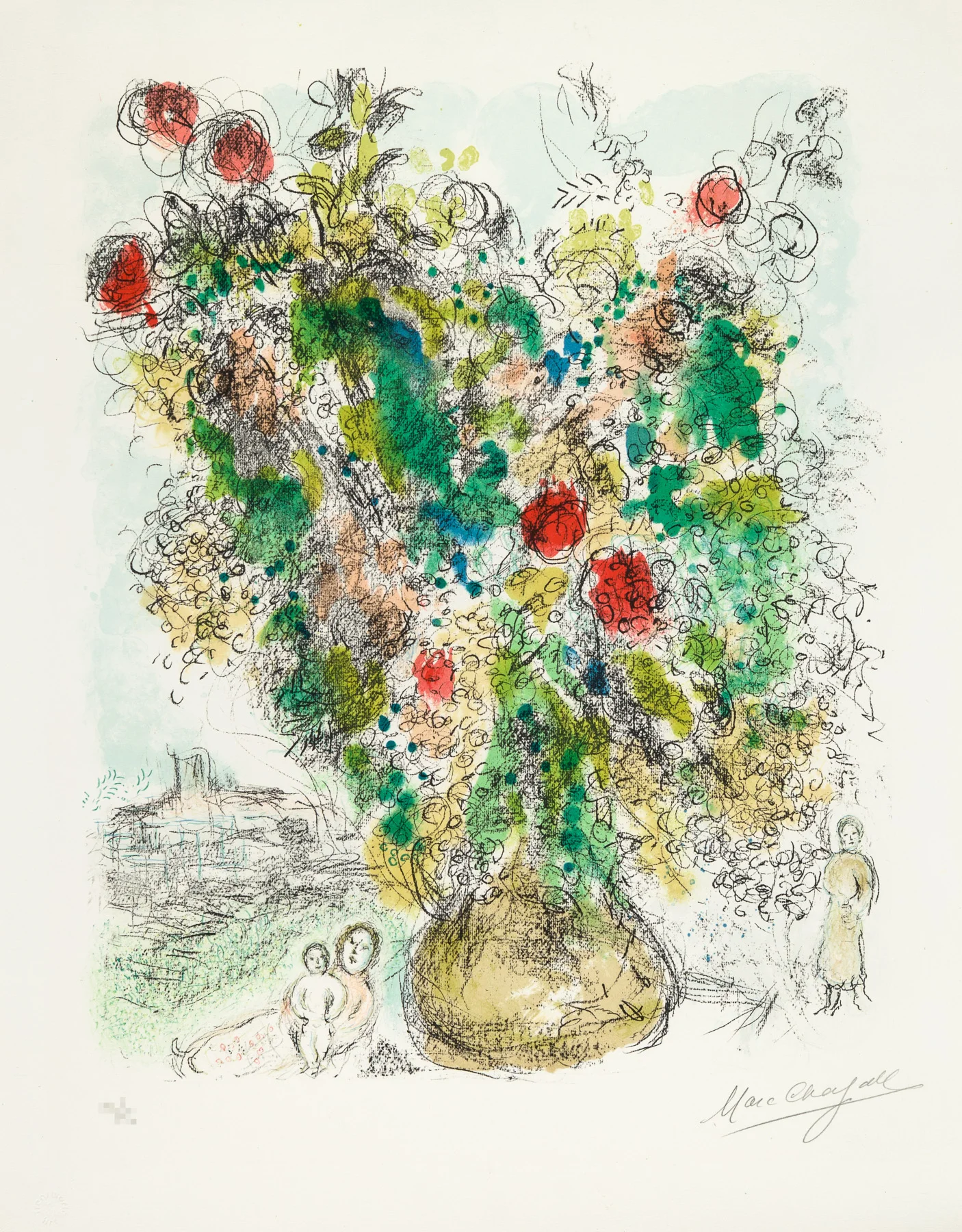 Roses et Mimosa (Roses and Mimosa) by Marc Chagall