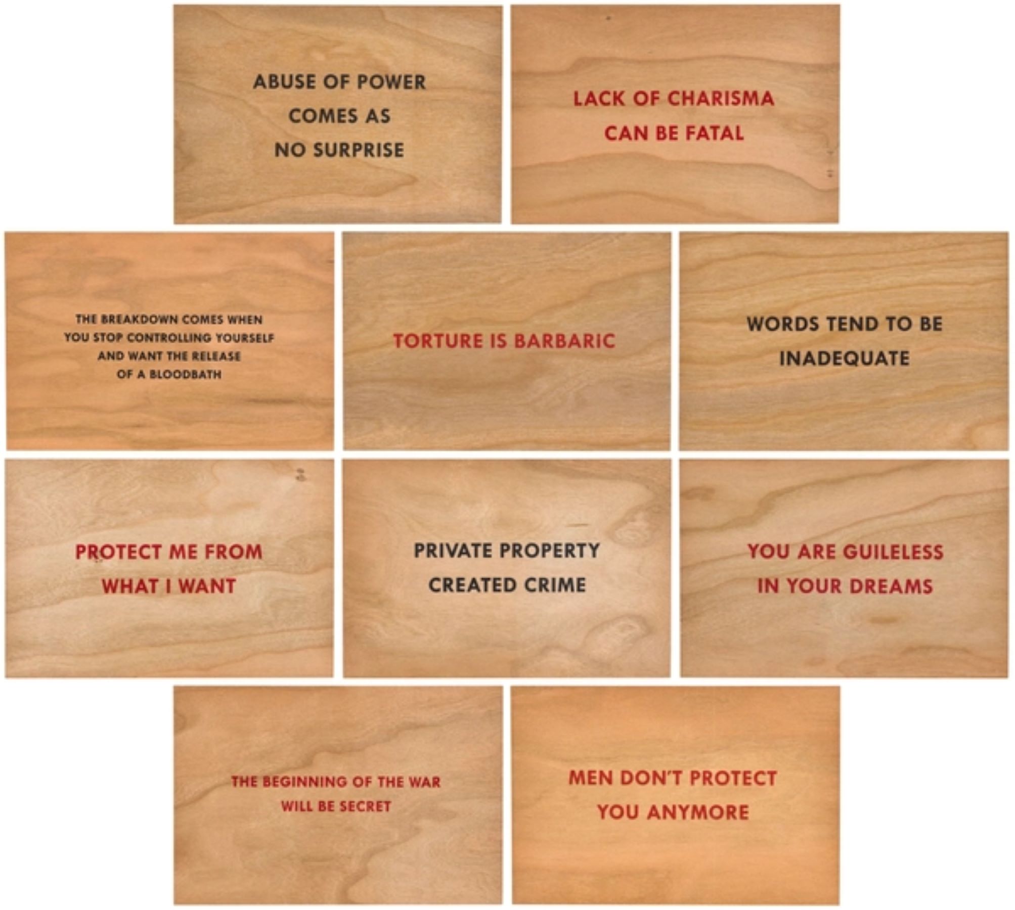Truisms (set of 10) by Jenny Holzer