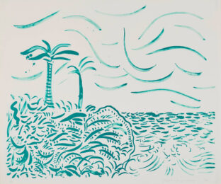 Green Bora Bora by David Hockney at Clifton Gallery