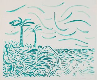 Green Bora Bora by David Hockney at Clifton Gallery