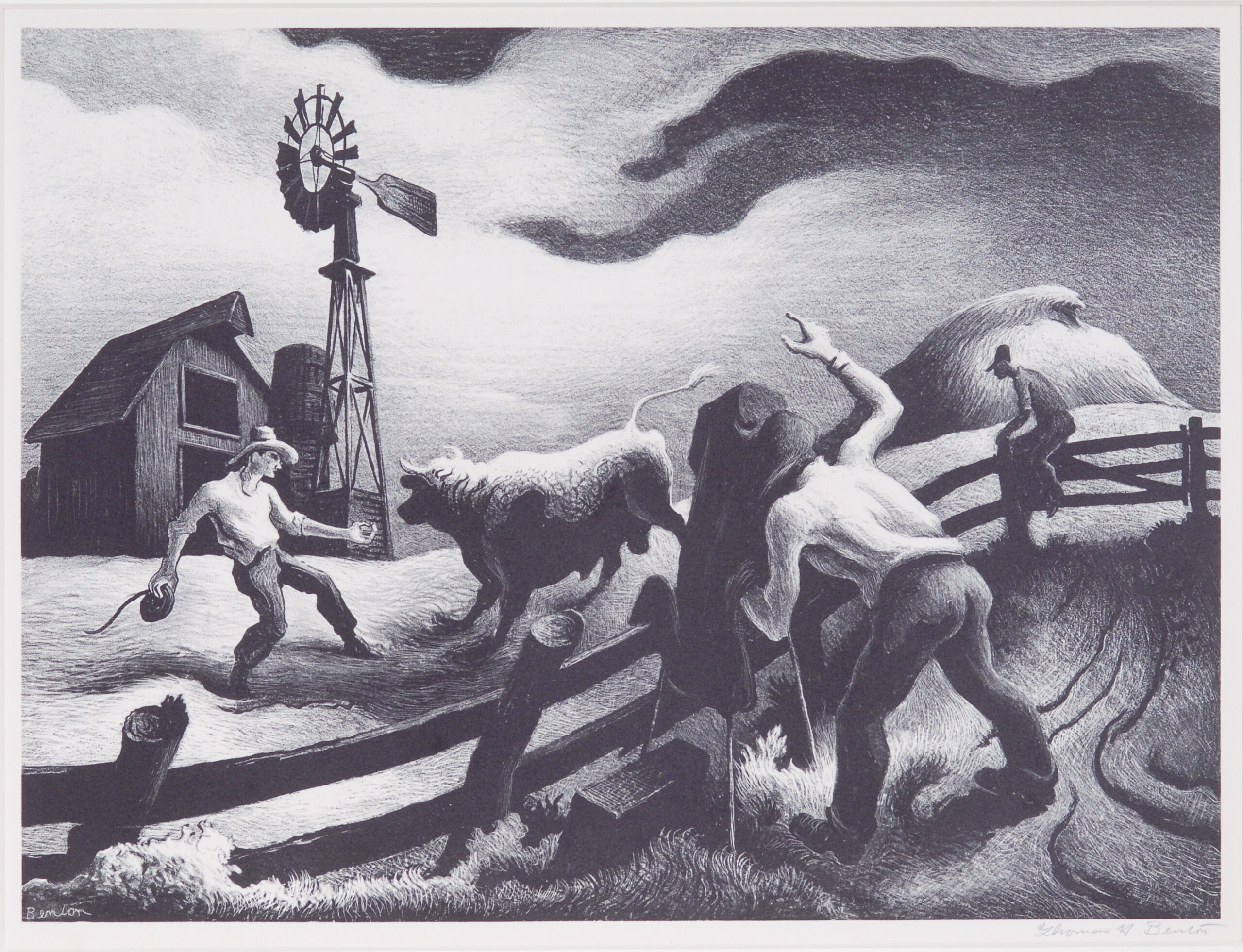 Photographing the Bull by Thomas Hart Benton