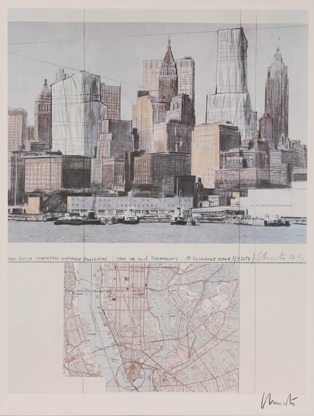 Two Lower Manhattan Wrapped Buildings by Christo and Jeanne-Claude