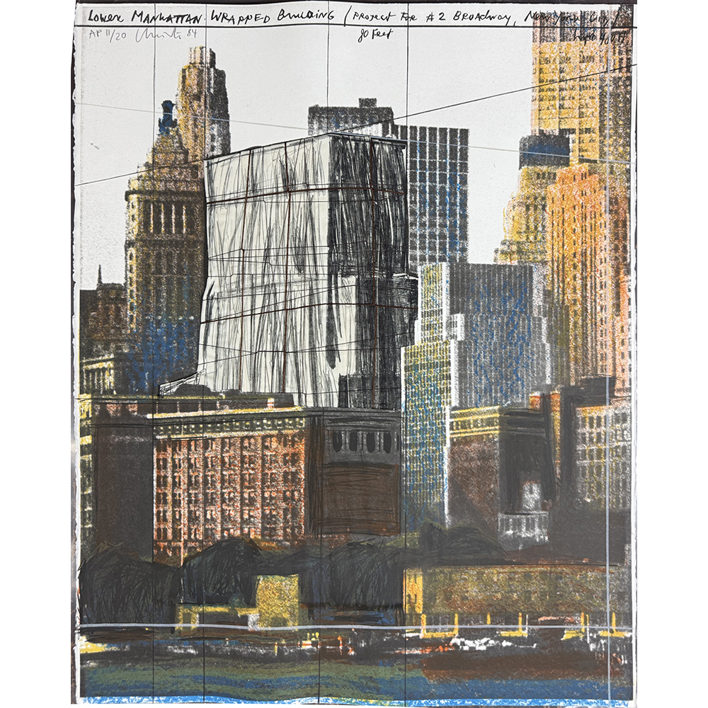 Lower Manhattan Wrapped Building, Project for 2 Broadway, New York by Christo and Jeanne-Claude