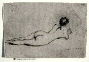 Study From the Nude of a Girl Lying Down by Theodore Roussel at Harris Schrank Fine Prints