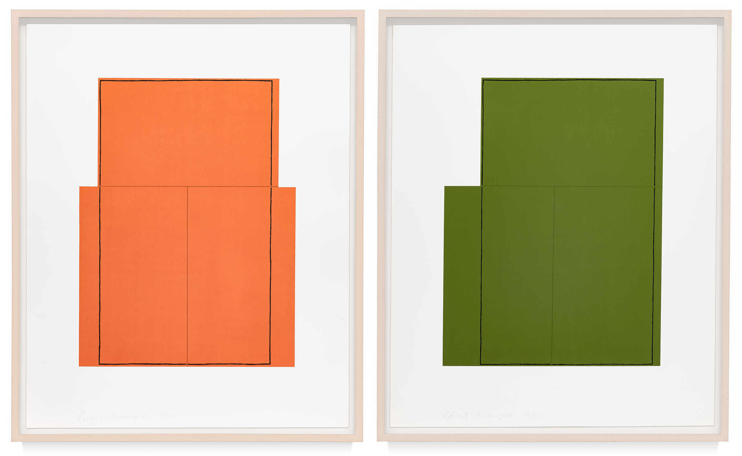 Rectangles With 3 Rectangles by Robert Mangold