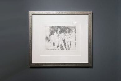Vieil homme pensant à sa jeunesse: garcon sur un cheval de cirque et femmes by Pablo Picasso at Douglas Flanders & Associates