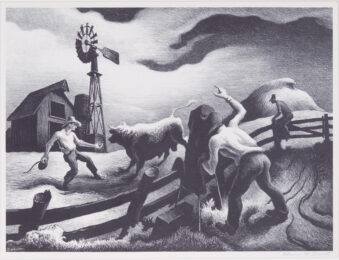 Photographing the Bull by Thomas Hart Benton at Catherine Burns Fine Art
