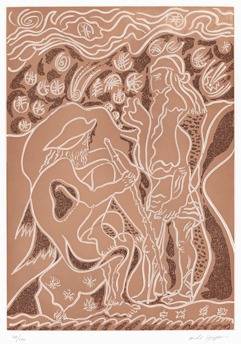 Reconnaissance par le Porcher – Pl. VIII (“L’Odyssee” portfolio) by Andre Masson