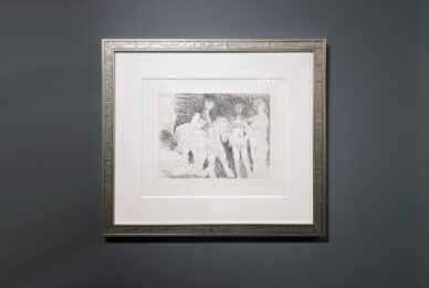 Vieil homme pensant à sa jeunesse: garcon sur un cheval de cirque et femmes by Pablo Picasso at Douglas Flanders & Associates