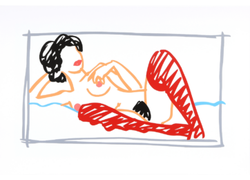 Fast Red Stocking Nude by Tom Wesselmann at Robin Rosenberg Fine Art