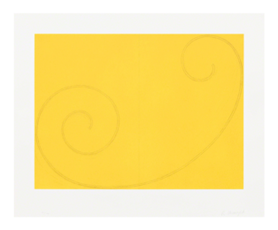 Yellow Curled Figure by Robert Mangold at Jim Kempner Fine Art