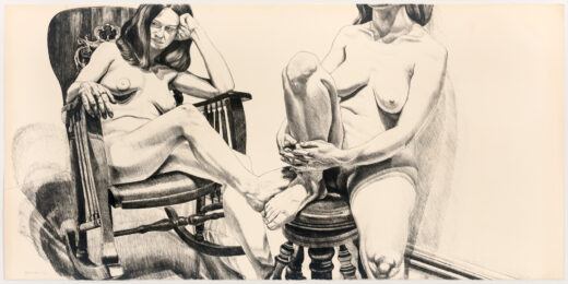 Two Female Models on Rocker and Stool by Philip Pearlstein at Graphicstudio