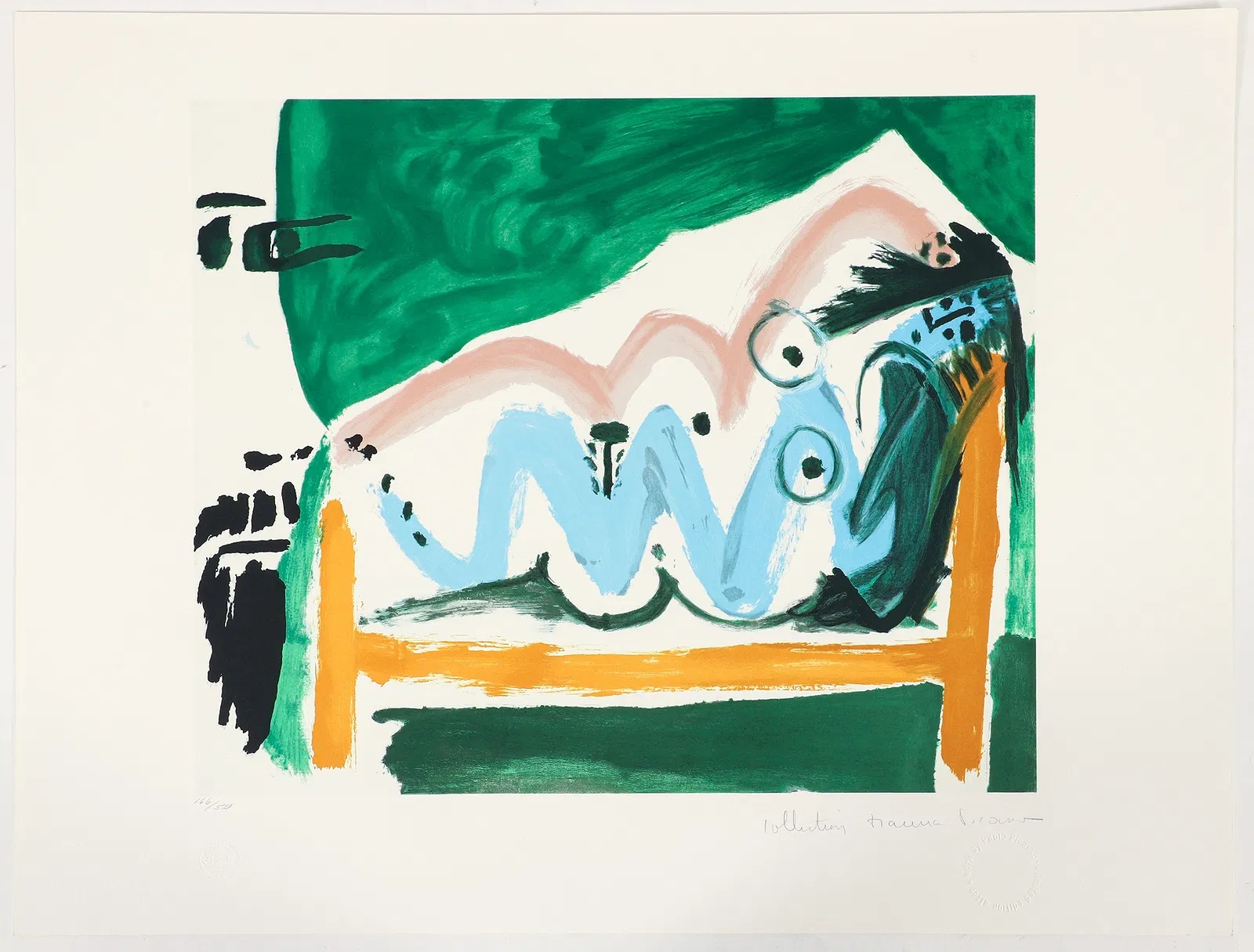 Ne Allongee et Tete D’Homme de Profil by Pablo Picasso (after)