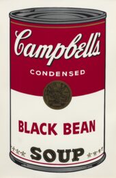 Campbell’s Soup I: Black Bean Soup by Andy Warhol at Susan Sheehan Gallery