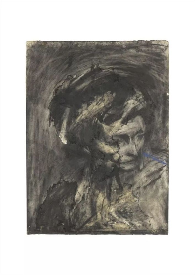 Head of Gerda Boehm (1961), from The Charcoal Heads by Frank Auerbach