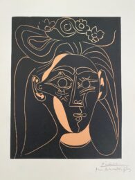 Jacqueline au chapeau a Fleurs I,  (Jacqueline in a Flowered Hat I) by Pablo Picasso at Gregg Shienbaum Fine Art