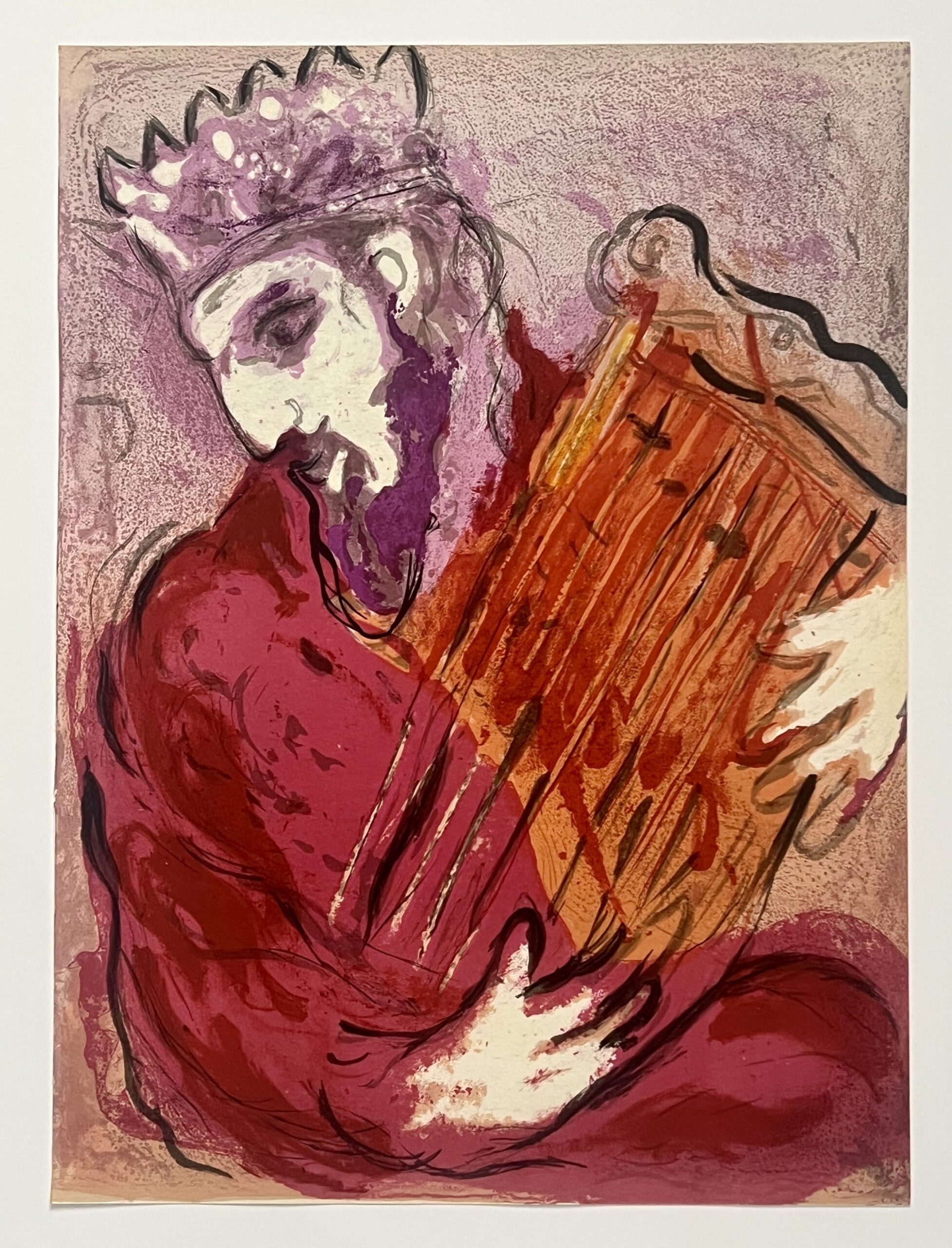 King David Playing the Harp by Marc Chagall