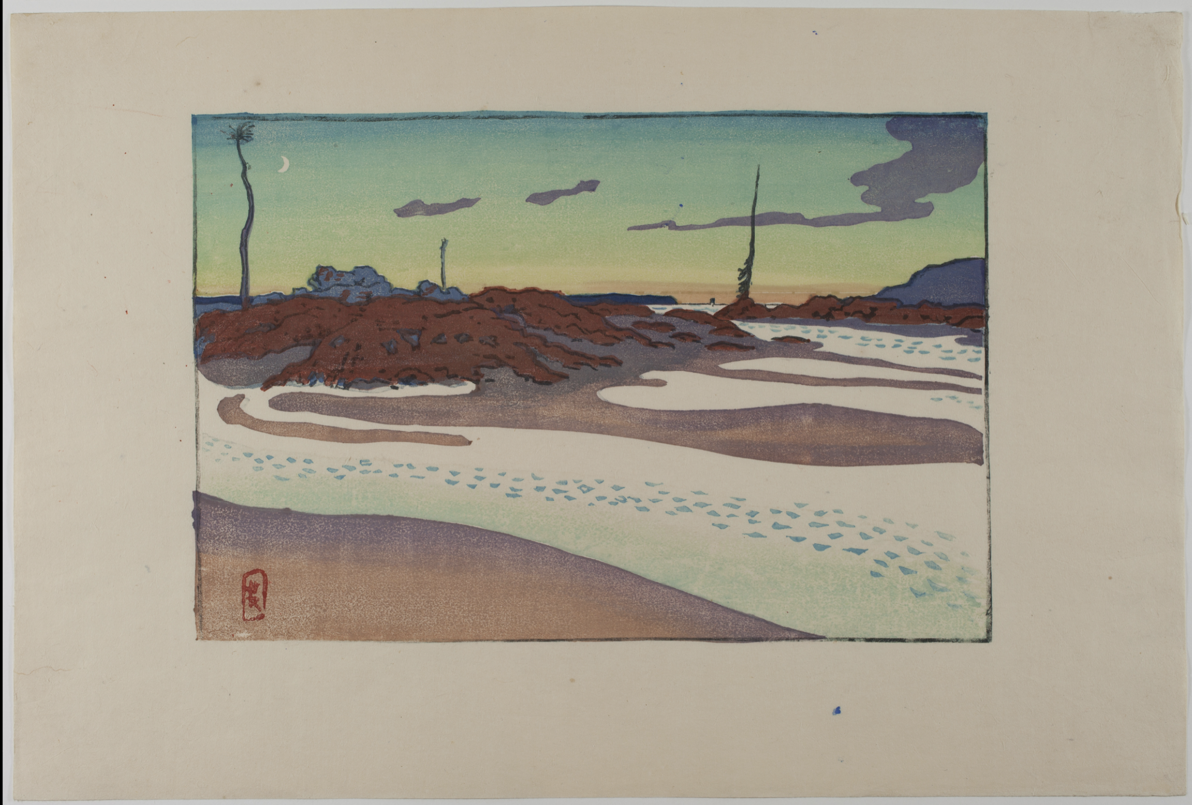 Les Balises, la Bouche, Chéruette et l’Anneau au crépuscule (Saint-Briac) by Henri Rivière